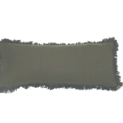 Creative Co-Op Olive Fringe Lumbar Pillow