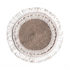 Creative Co-Op Deja Round Macrame Pillow