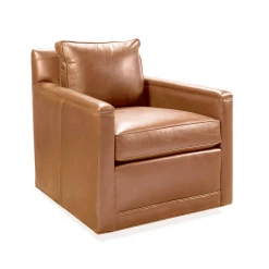 Classic Home New Arrivals Henry Leather Swivel Chair