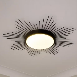 Golden Sun Burst Flush Mount Lighting