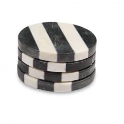 Mudpie New Arrivals Black & White Marble Coasters