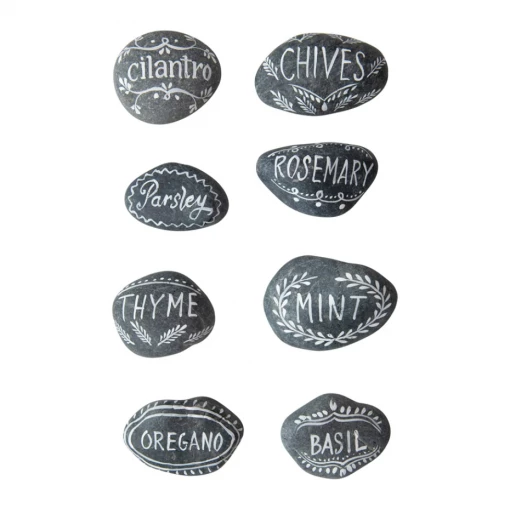 Creative Co-Op New Arrivals Hand-Painted Stone Garden Markers