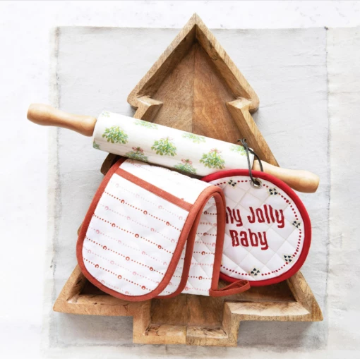 Creative Co-Op New Arrivals Mango Wood Tree Shaped Tray