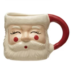 Creative Co-Op Hand Painted Santa Mug