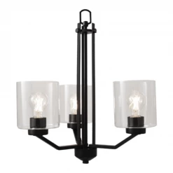 HOME Enhancements Lighting Piper 3 Light Black Chandelier