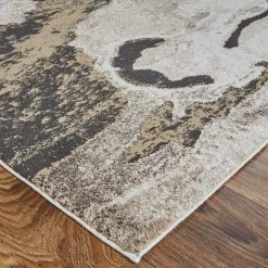 Feizy Vancouver Charcoal Beige Rug