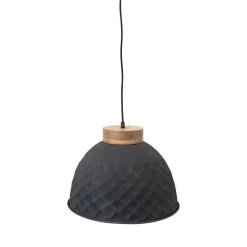 Creative Co-Op Embossed Metal & Mango Wood Pendant Lighting