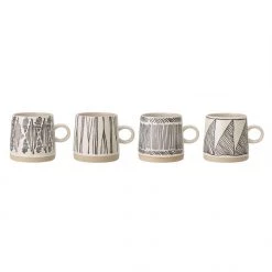 Bloomingville Embossed Stoneware Mug Decor