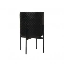 Bloomingville Matte Black Chevron Metal Planter