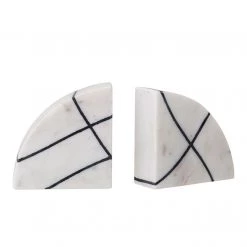 Bloomingville New Arrivals Black & White Marble Bookends Set