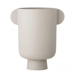 Bloomingville Decor Beige Metal Vase With Handles