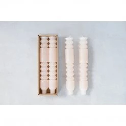 Creative Co-Op Blush Unscented Totem Taper Candles Set New Arrivals