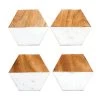 Creative Co-Op Hexagon Mango Wood & Marble Coaster Decor