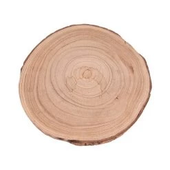 Creative Co-Op Round Paulowina Wood Pedestal Decor