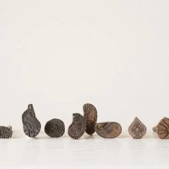 Creative Co-Op Found Wood Textile Stamps - Set Of 8