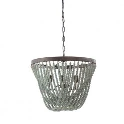 Creative Co-Op Aqua Beaded Chandelier