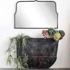Creative Co-Op Distressed Black Metal Frame Mirror
