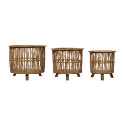 Creative Co-Op Woven Bamboo Basket Trio New Arrivals