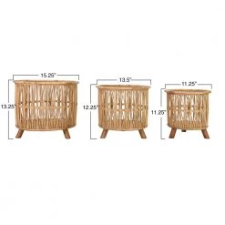 Creative Co-Op Woven Bamboo Basket Trio New Arrivals