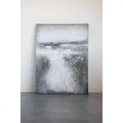 Creative Co-Op Hand Painted Abstract Wall Canvas