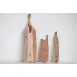 Creative Co-Op Acacia Wood Cutting Board With Handle Decor