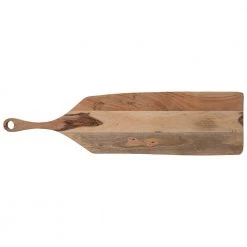 Creative Co-Op Acacia Wood Cutting Board With Handle Decor