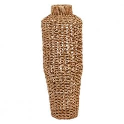 Creative Co-Op Woven Water Hyacinth & Rattan Floor Vase