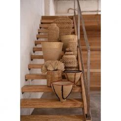 Creative Co-Op Woven Water Hyacinth & Rattan Floor Vase