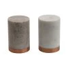 Creative Co-Op Marble Salt & Pepper Shakers With Copper Base