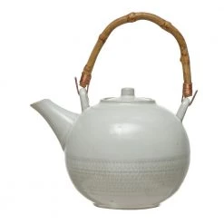 Creative Co-Op Decor Stoneware Textured Teapot