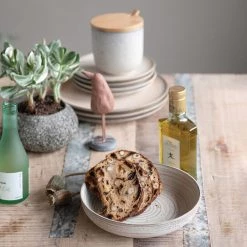 Creative Co-Op Stoneware Cream Soup Plate Decor