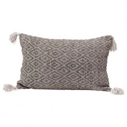 Creative Co-Op New Arrivals Black & Cream Diamond Lumbar Pillow