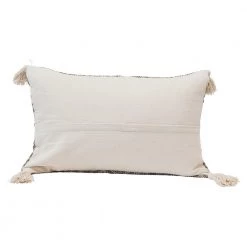 Creative Co-Op New Arrivals Black & Cream Diamond Lumbar Pillow