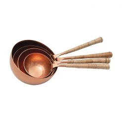 Creative Co-Op Copper & Rattan Stainless Steel Scoops New Arrivals