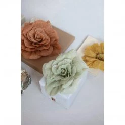 Creative Co-Op Handmade Sage Paper Camellia Flower Floral + Garden