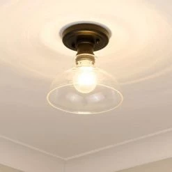 Golden Craven Black Flush Mount Light