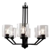 HOME Enhancements Piper 6 Light Matte Black Chandelier Lighting