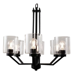 HOME Enhancements Piper 6 Light Matte Black Chandelier Lighting