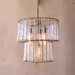 Kalalou Lighting Two Tiered Light With Glass Chimes
