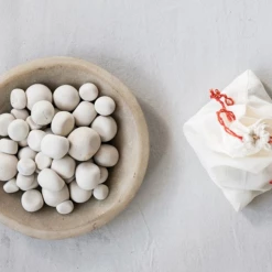 Creative Co-Op Natural Stone Pebbles- Set Of 24 Decor