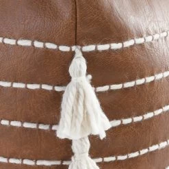 Classic Home Ezekiel Vegan Leather Pouf