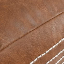 Classic Home Ezekiel Vegan Leather Pouf