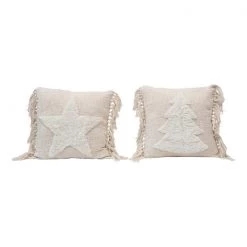 Creative Co-Op New Arrivals Holiday Punch Hook Pillow