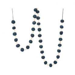 Creative Co-Op Blue Felt Beaded Garland